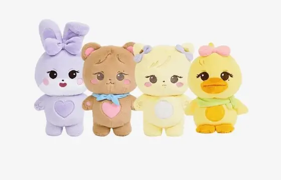 Qual integrante é cada?
Legenda :
🐰 - coelho roxo
🐻 - urso marrom
🐱 - urso amarelo
🐥 - pintinho amarelo